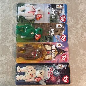 Ty Beanie Babies Britannia, Erin, Maple, and Glory Mini Set